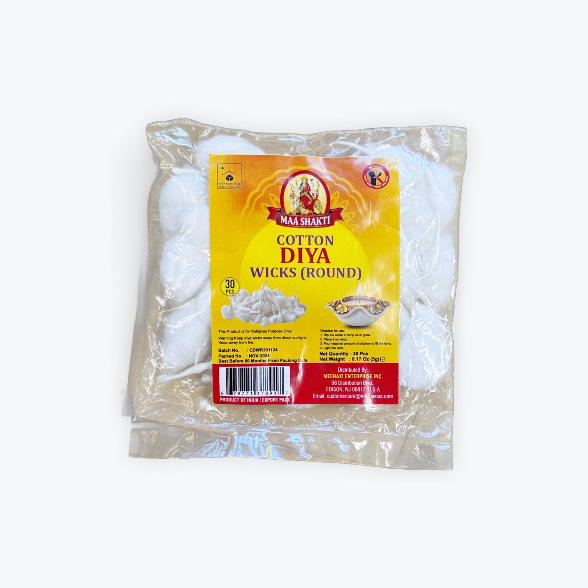 Cotton Wicks Round - 30 pieces per pack